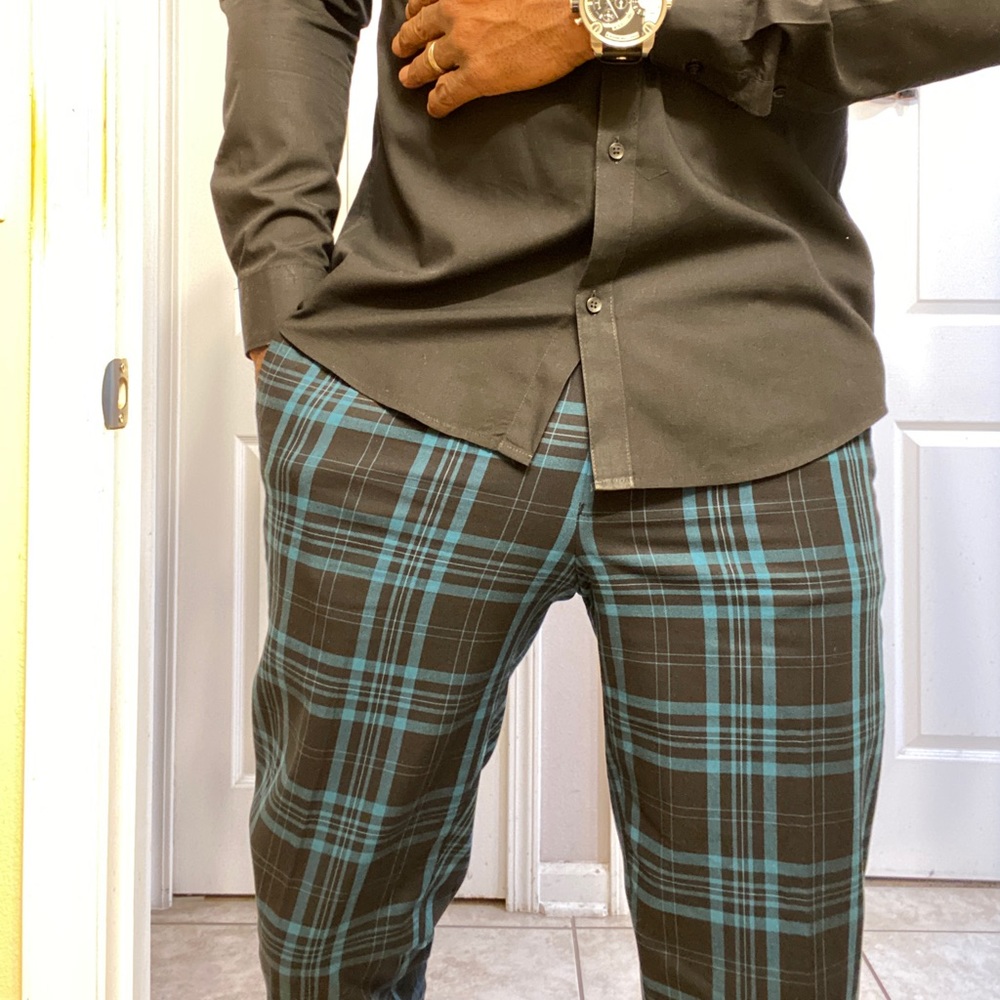 INC Men's Adam Slim-Fit Plaid Pants.